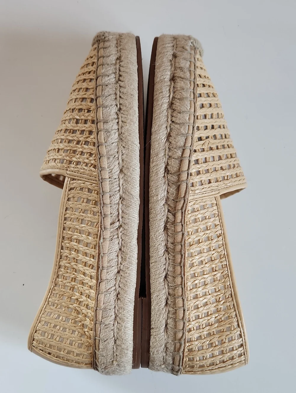 J. Crew Woven espadrille flats Natural Raffia Size 8.5 NWT